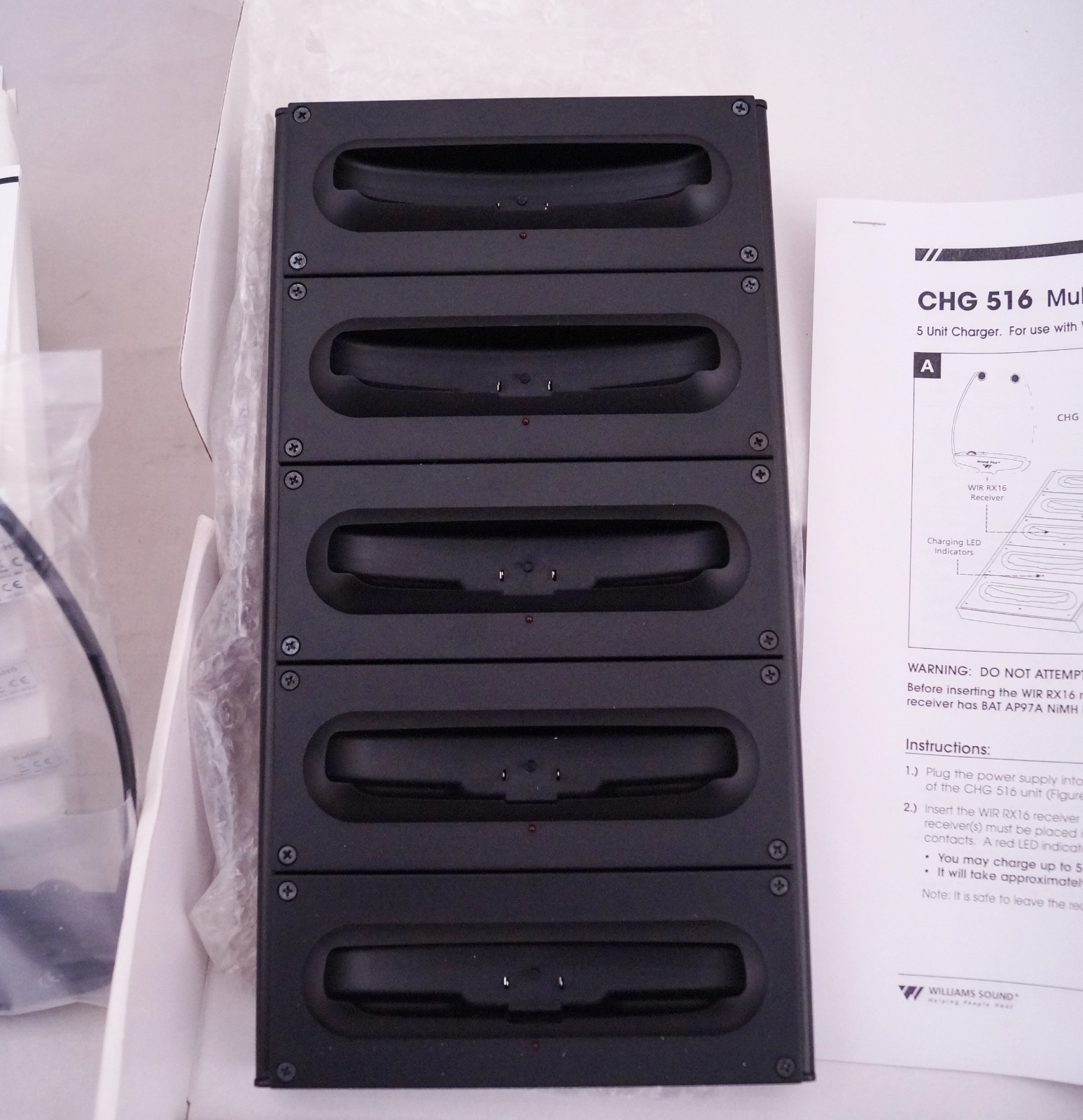 New Set of Williams Sound-Under Chin-Infrared WIR RX16 and Charger Base.