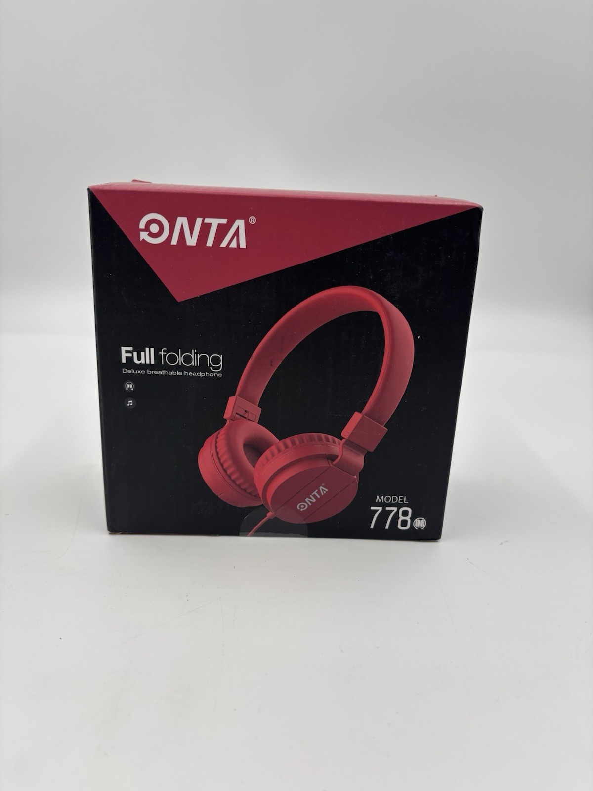 New ONTA Full Folding Headphones Model 778 Red Color Cord Length 1.2m