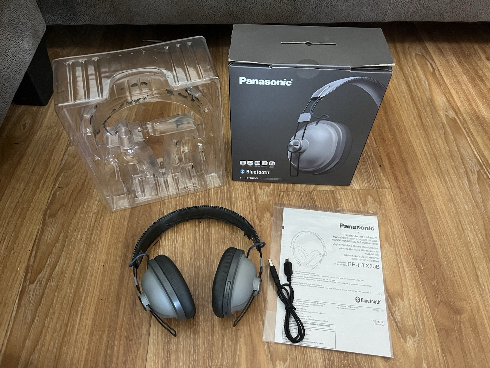 Brand New Panasonic RP-HTX80B Wireless Bluetooth Headphones Free Shipping