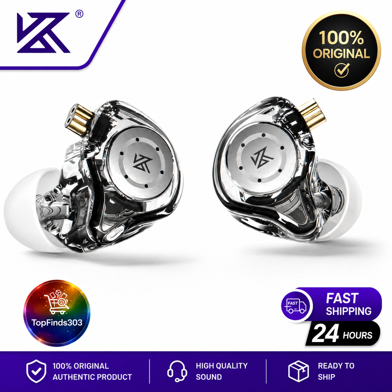 KZ EDX Pro Wired In-Ear Monitor Earphones HiFi Stereo Bass Noise Isolating.