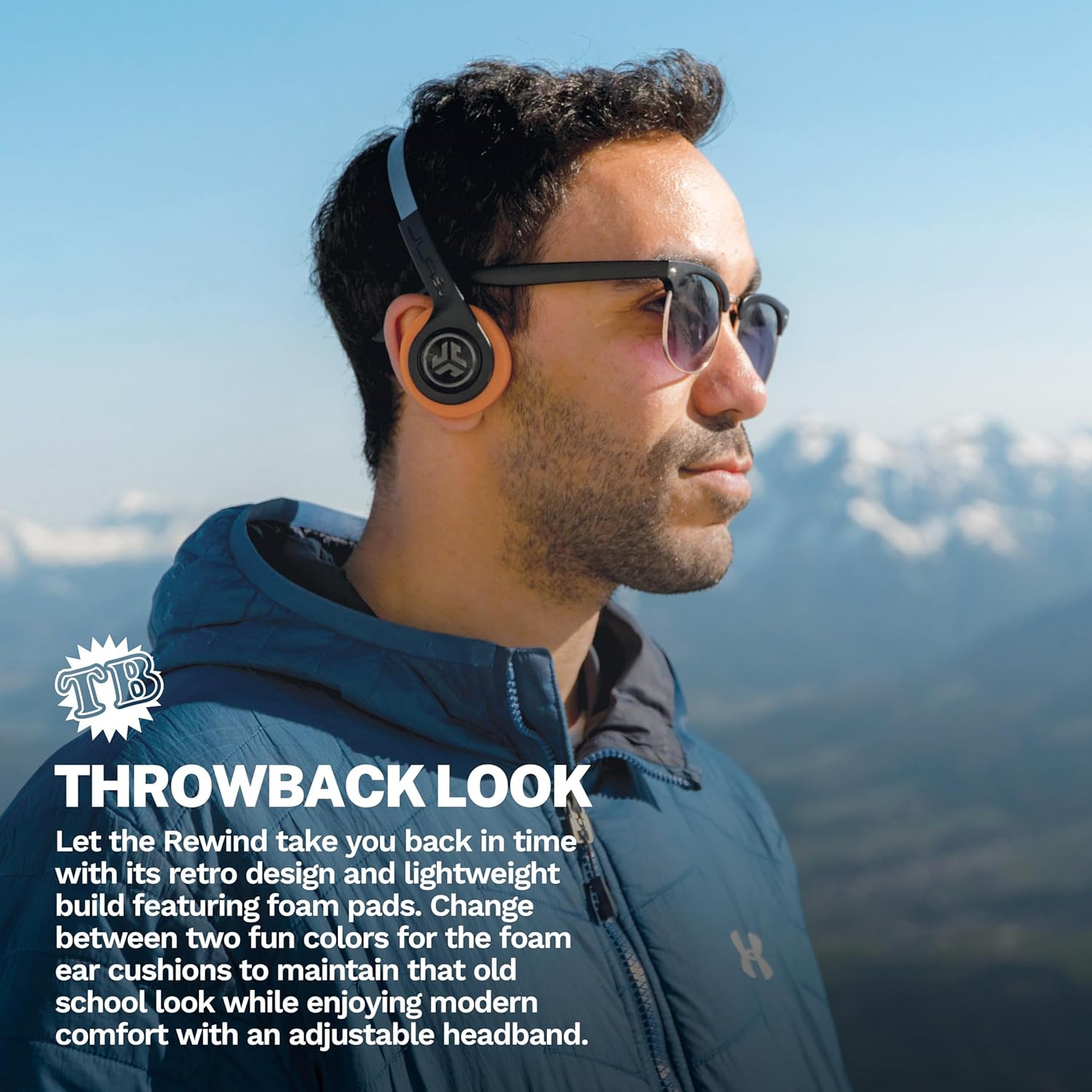 Rewind 2 Wireless Retro Headphones, 20+ Hours Playtime, App Support, Bluetooth M