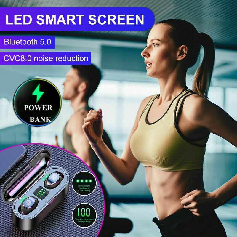 Waterproof Bluetooth 5.0 Earbuds Stereo Sport Wireless Headphones in Ear Headset