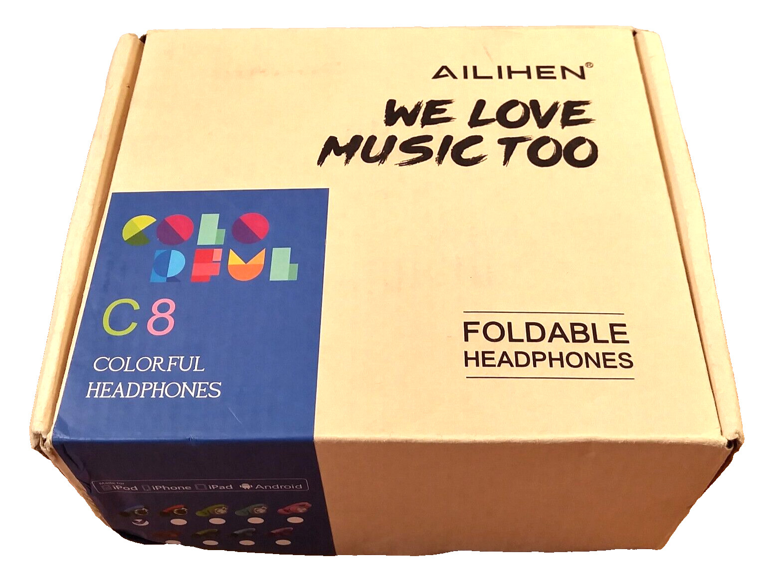 Ailihen Wired C8 Headphones In Line Microphone On-Ear Volume Control Collapsible