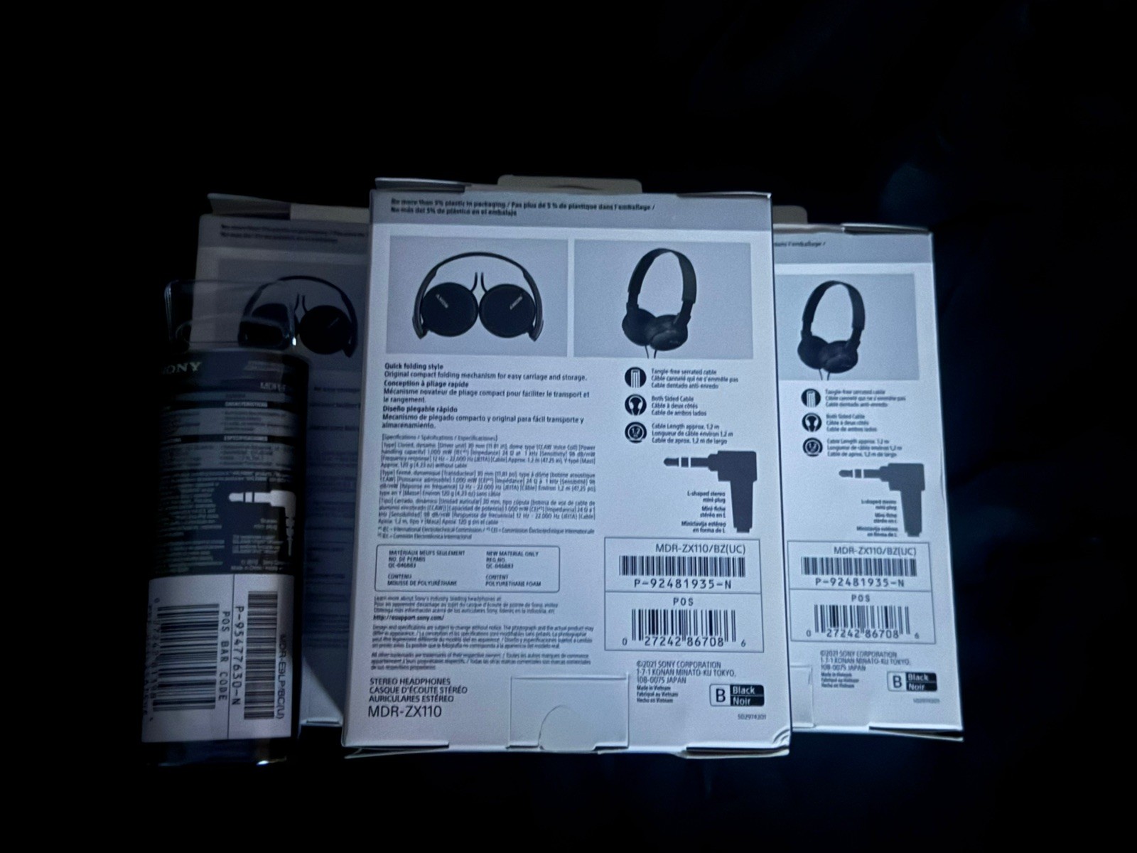 SONY – NEW 3 LOT + 1 Bonus Buds MDR-ZX110 Ear-Pad On the Ear Headband Headphones