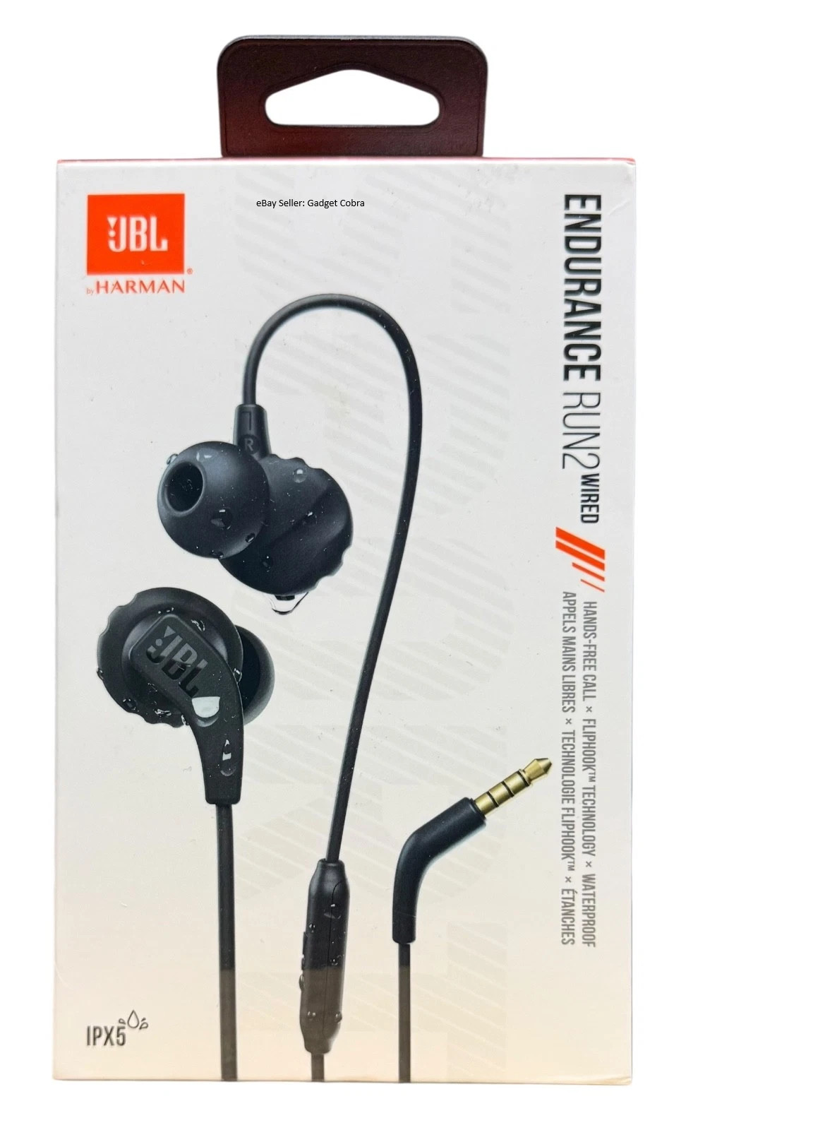 JBL Endurance Run2 Wired Headphones with Microphone – Black