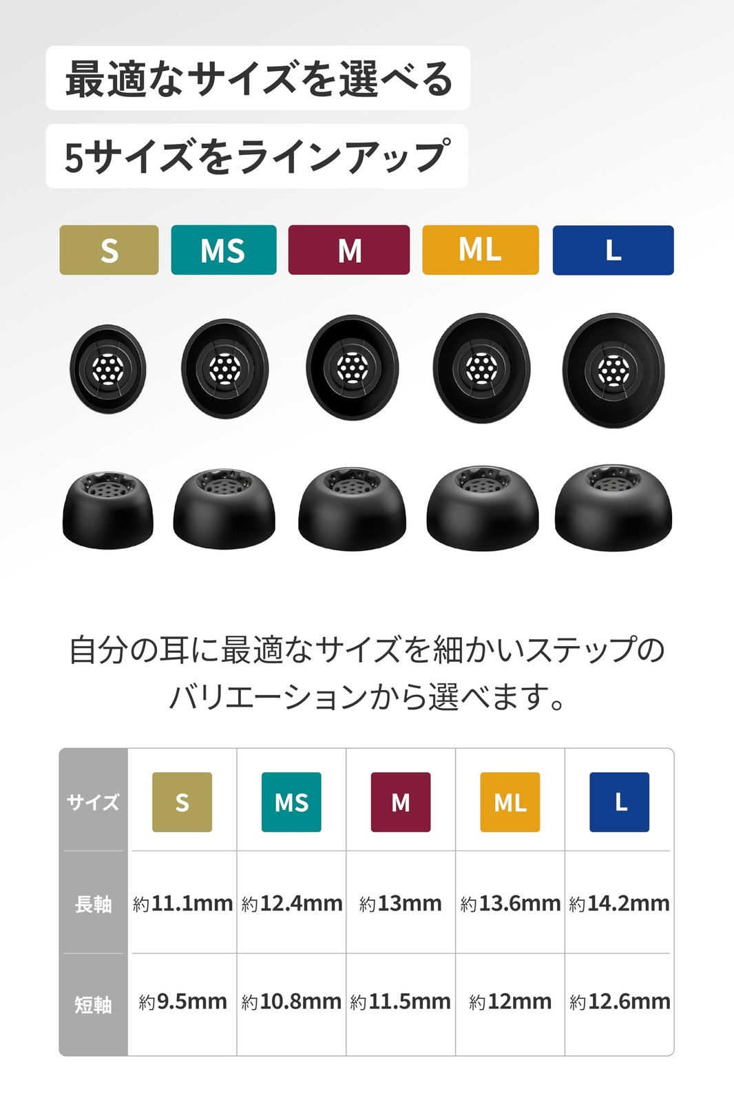 JVC Kenwood EP-FX13ML-B Earpiece Spiral Dot Pro SF ML Size Silicone Material Bla