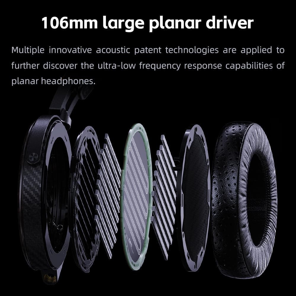 FiiO FT7 Headphones Open-Back Planar 106mm Planar Magnetic Monitor Earphone