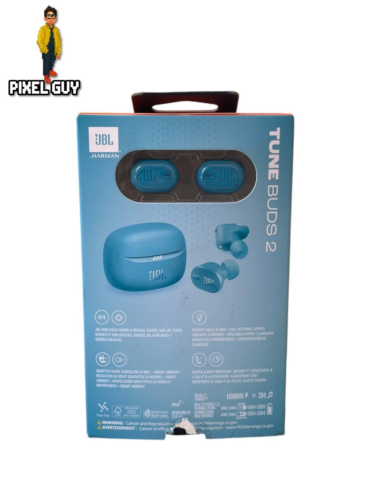 JBL Tune Buds 2 Wireless Earbuds Turquoise ANC & Spatial Sound App Control