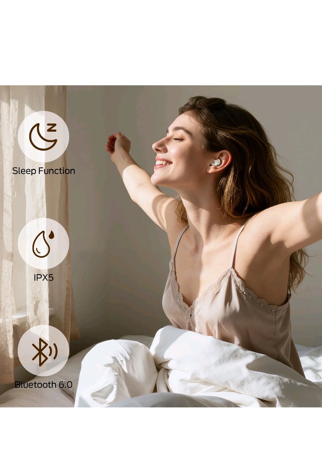 Monster Sleep Ear200 Wireless in-Ear Headphones Bluetooth 6.0 “GOLD & TAN”