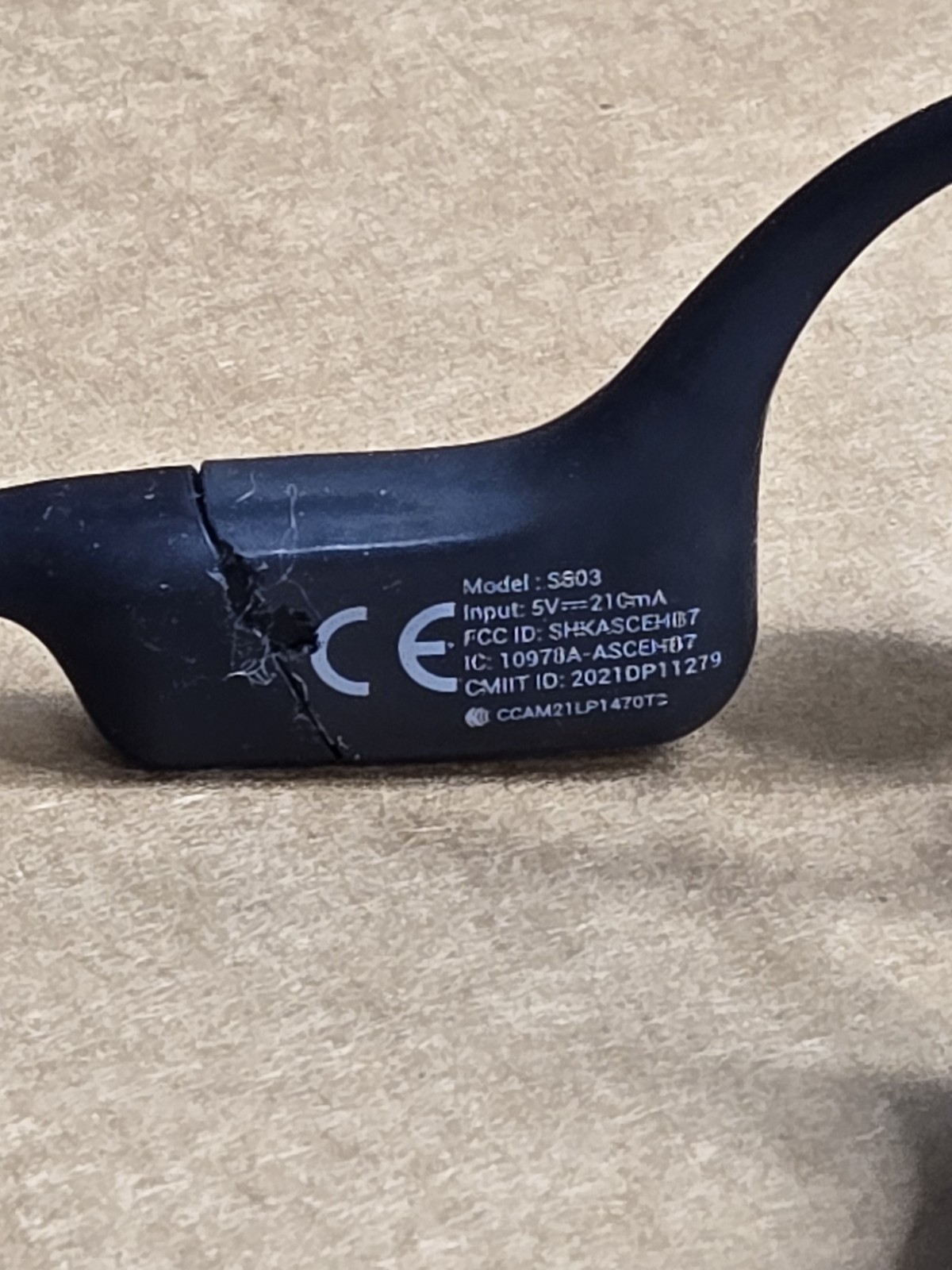 SHOKZ OpenRun S803 Open-Ear Bone Conduction Sport Headphones Only Black