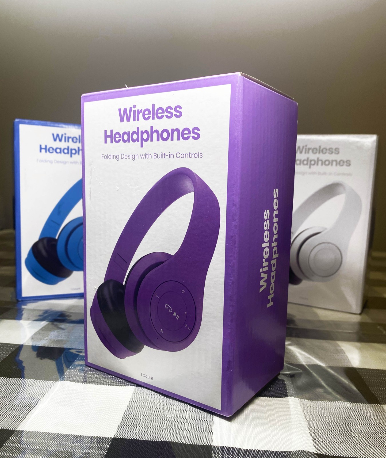 GEMS Wireless Headphones Folding Compact Design, 6hr Battery, Purple, Micro USB