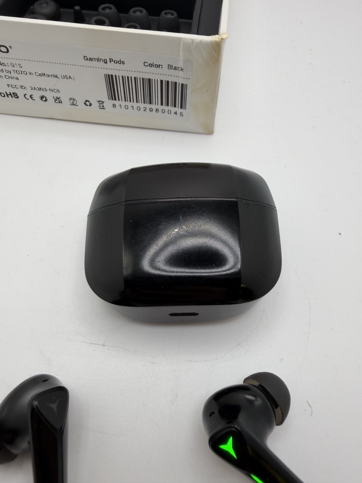 TOZO G1S Gaming Pods True Wireless Bluetooth Earbuds Black w/ Charging Case