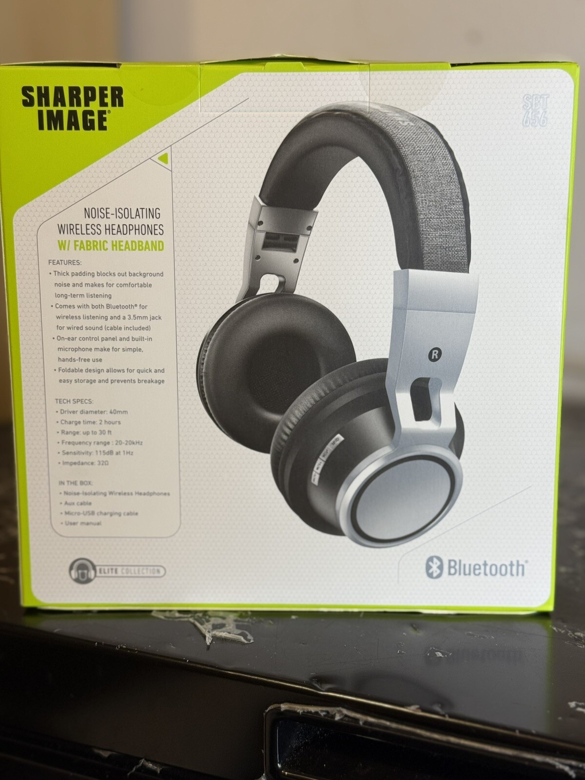 Sharper Image SBT 656 NOISE- ISOLATING WIRELESS HEADPHONEES WITH FABRIC HEADBAND