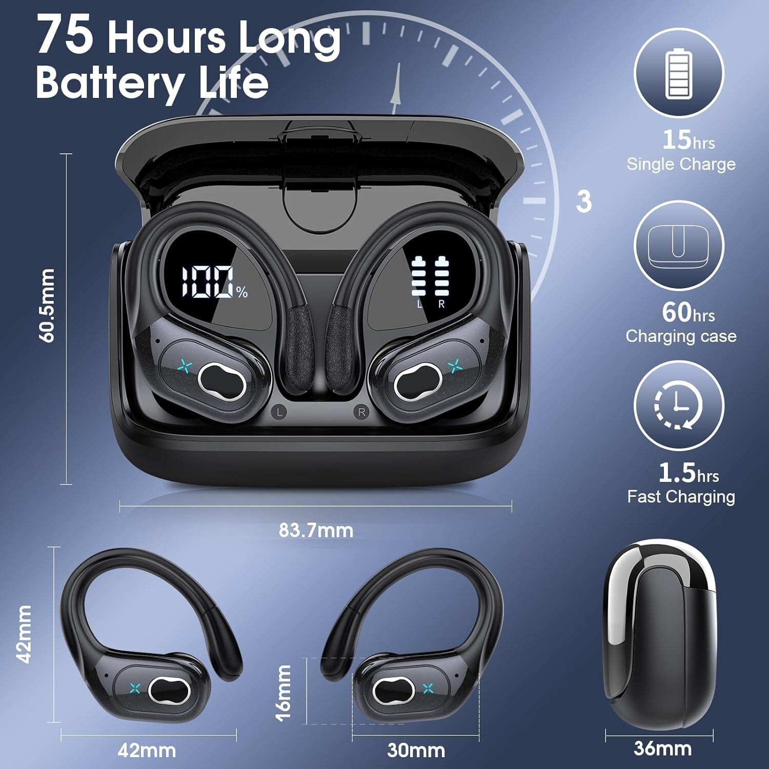 Auriculares Inalámbricos Bluetooth para iPhone Samsung Android Audifonos Nuevo