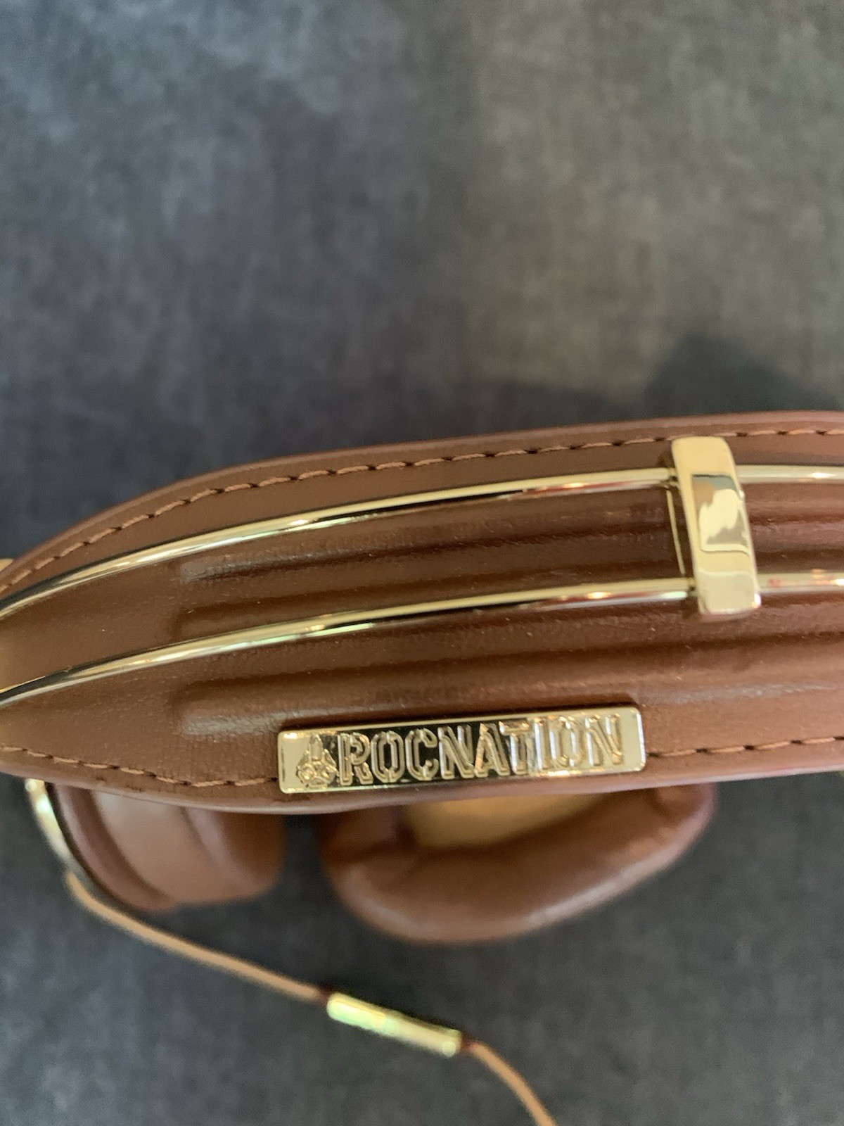Skullcandy Roc Nation Aviator Clear Brown Gold Headphones Transparent