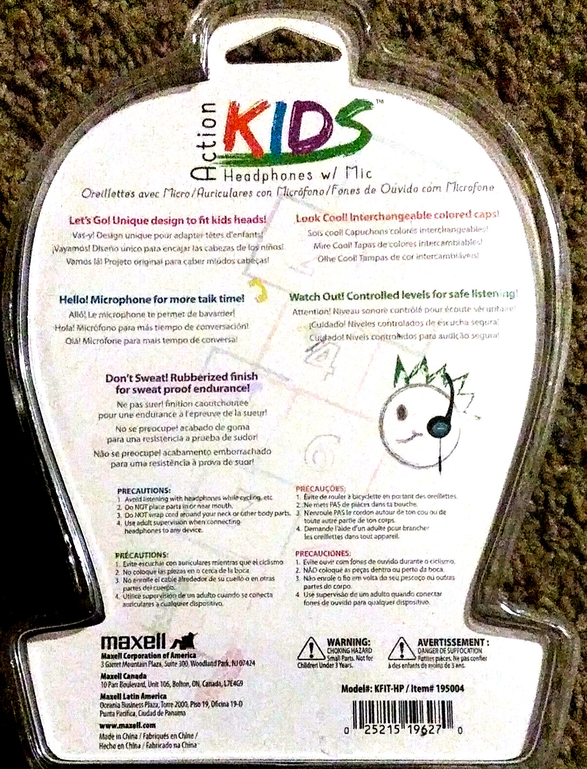 ACTION KIDS HEADPHONES WITH MIC – In Sealed Pkg. – New