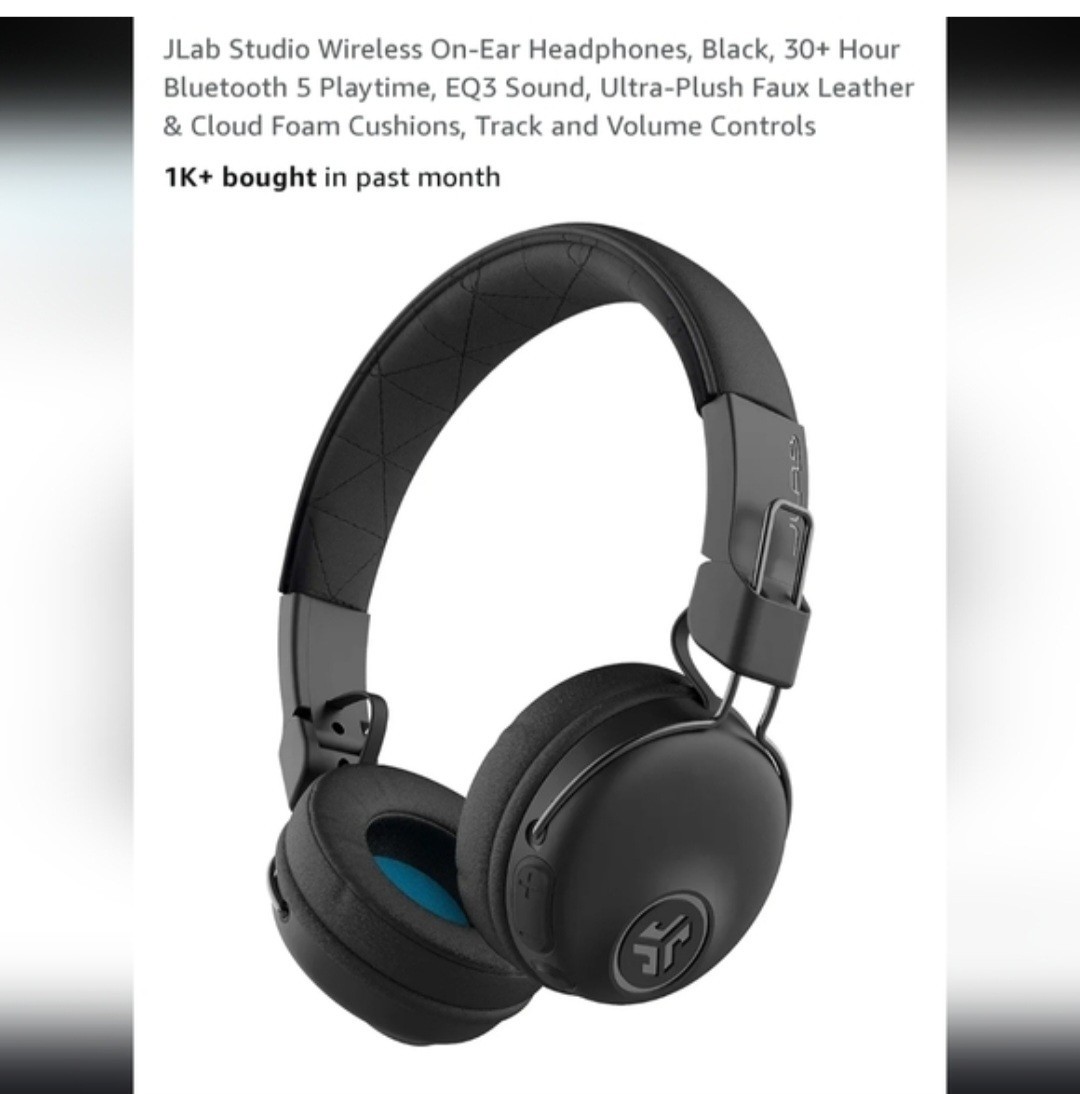 JLab Studio Wireless On-Ear Headphones 30+ Hr. Bluetooth EQ3 Sound