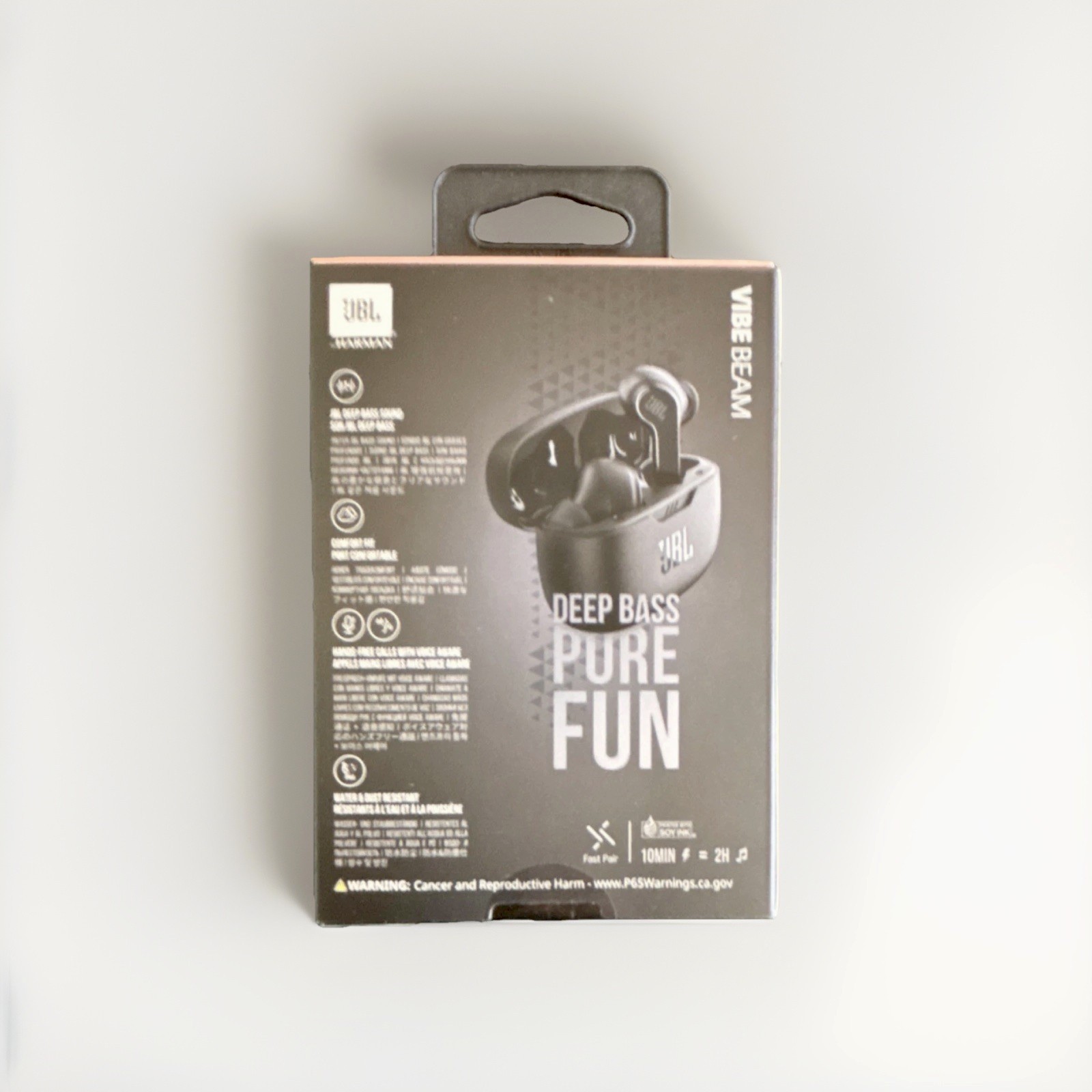 JBL Vibe Beam True Wireless Bluetooth In-Ear Earbuds Mic Touch, Black Case