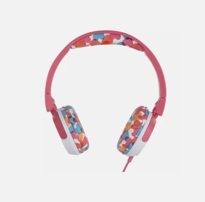 Kid Safe Pink Wired Headphones for Girls Ages 3-5 Volume Limiter