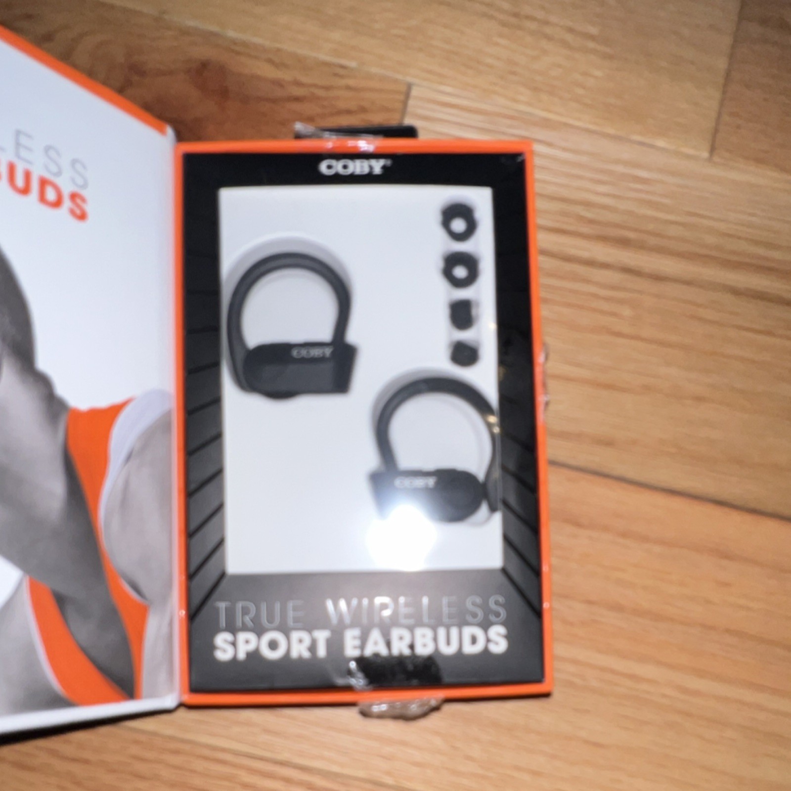 Coby True Wireless Sport Earbuds Bluetooth 5.0 Sweat-Proof Ear-Hook Black
