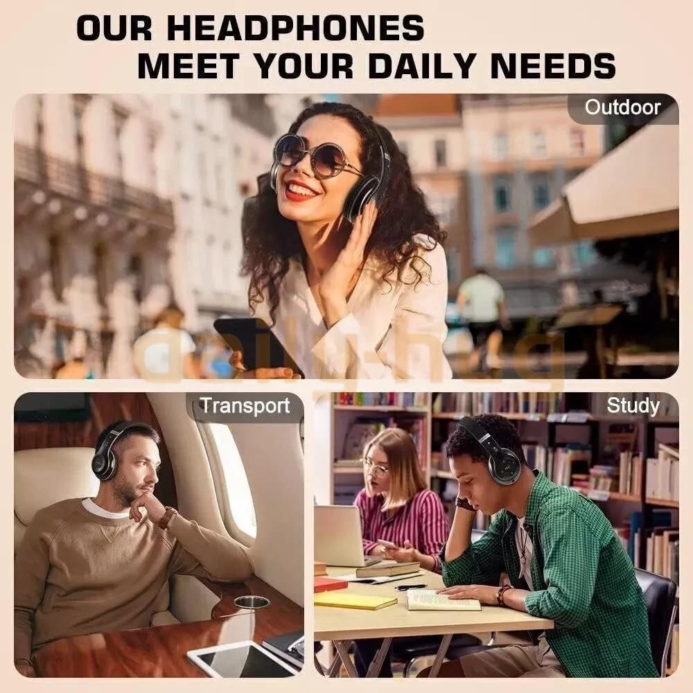 Wireless Headphones Bluetooth Noise Cancelling Stereo Earphones Over Ear Headset