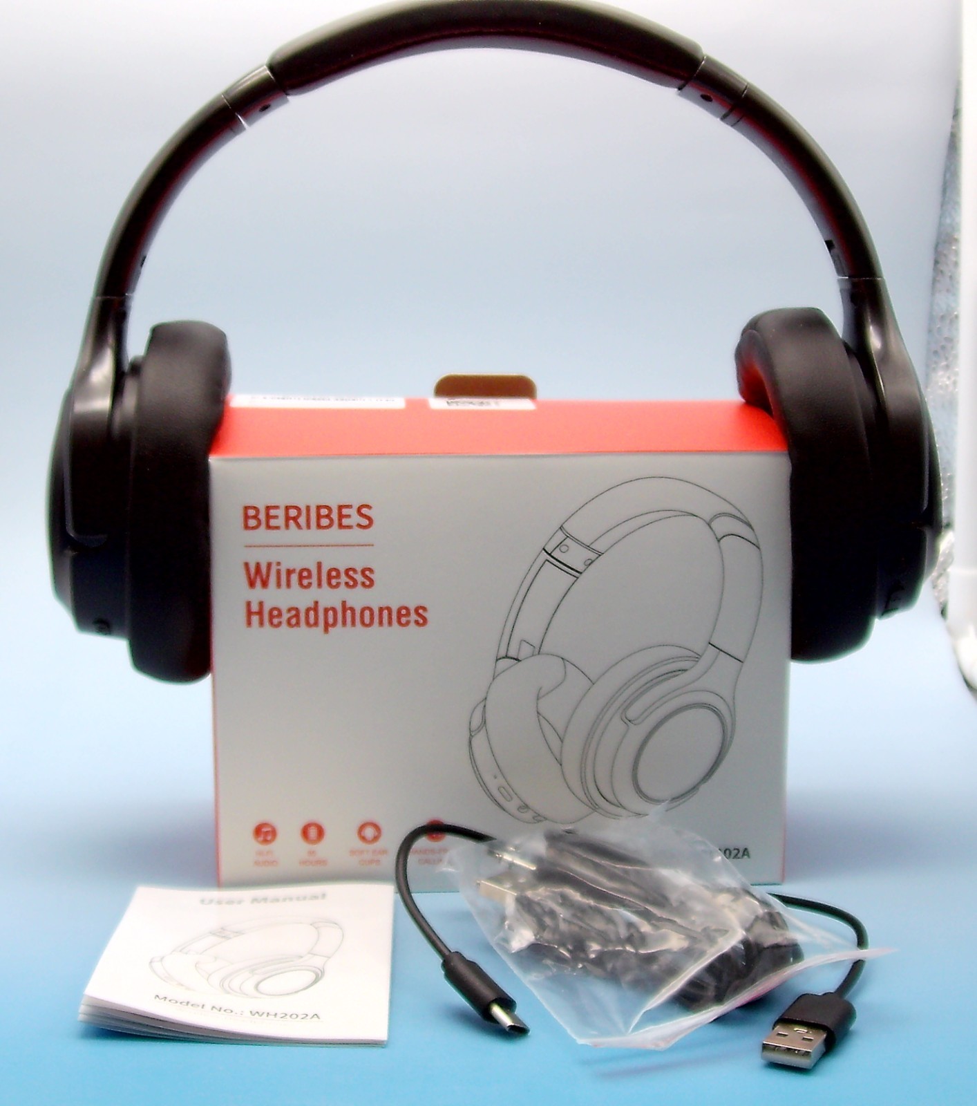 BERIBES Bluetooth Headphones Over Ear 65H Playtime and 6 EQ Music Modes Wireless