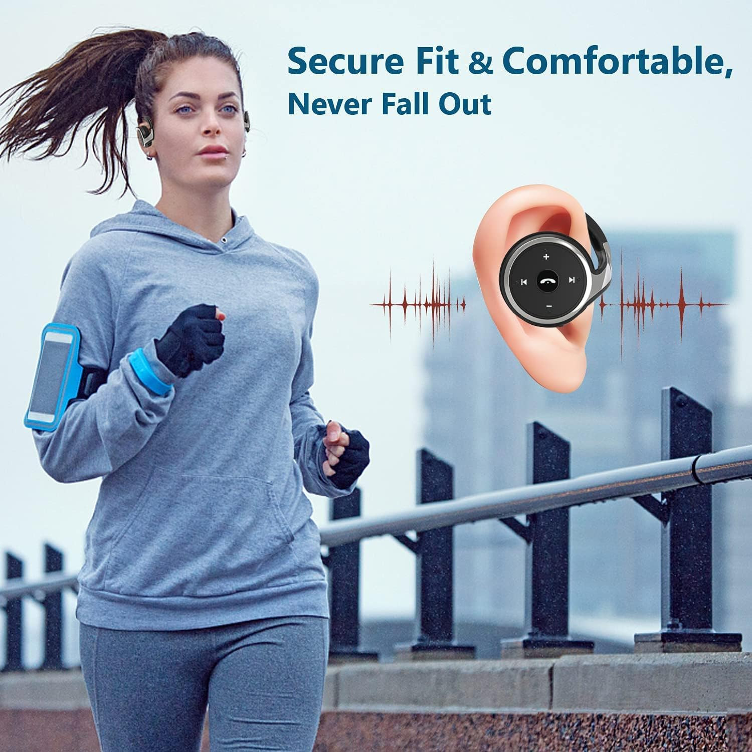 Behind the Head Headphones, Bluetooth 5.0 Neckband around Head Headphones Lightw