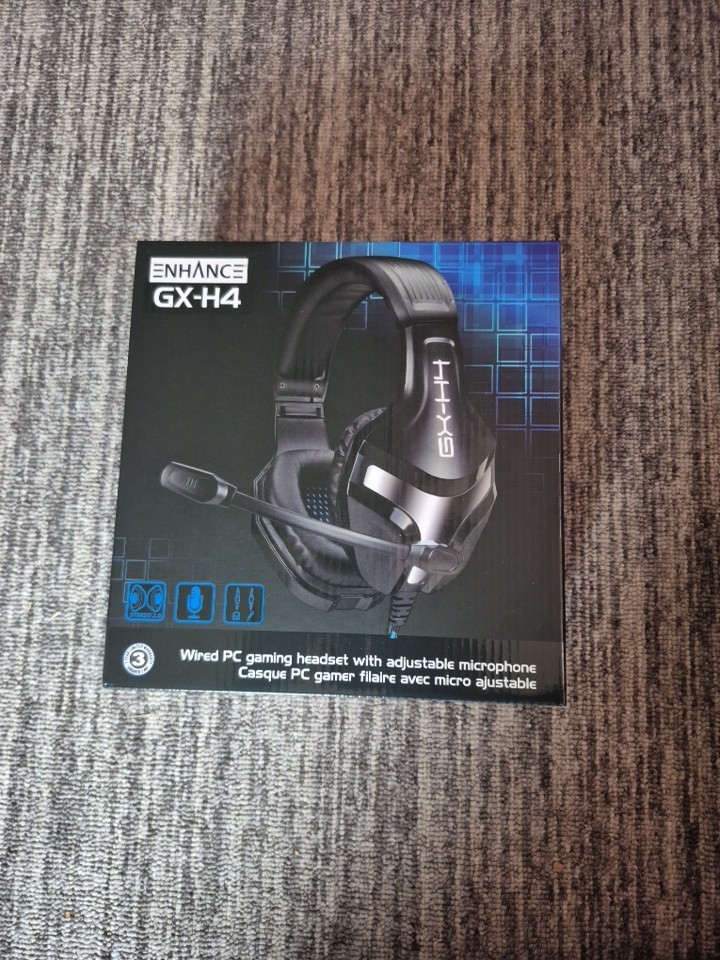 Enhance GX-H4 Wired Gaming Headset PC Adjustable Microphone Over-Ear New