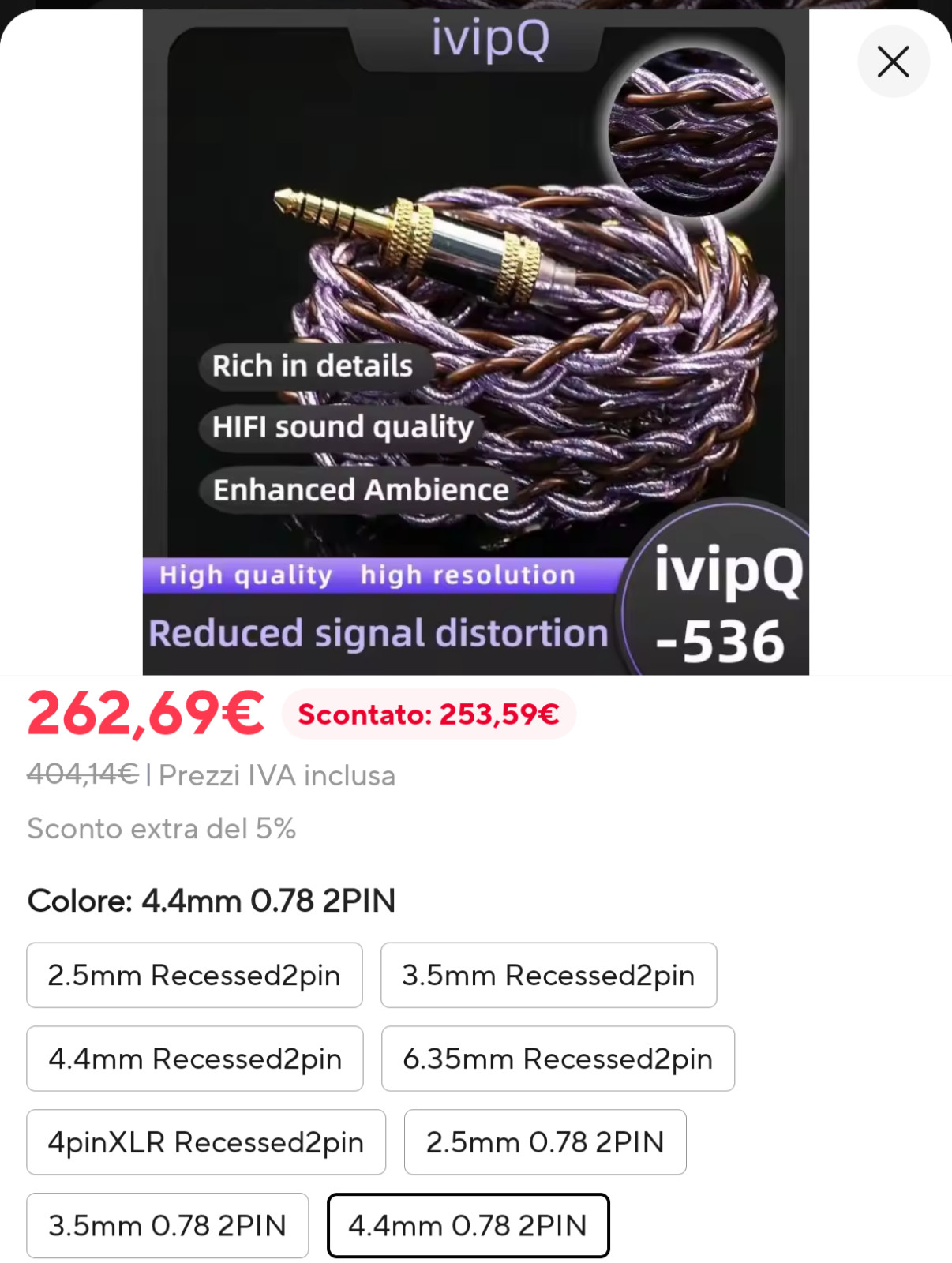 hiend xlr cable for hifiman headphones or similar ivipq 536