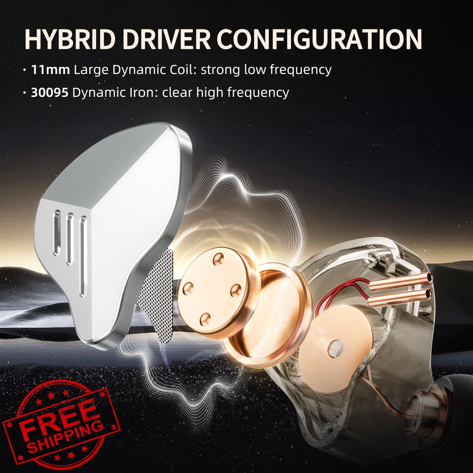 A20PRO IEM Earbuds 1BA+1DD Hybrid HiFi Wired Earphones