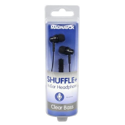 Magnavox MHP4851-BK Ear Buds with Microphone in ONE SIZE FITS ALL, Black