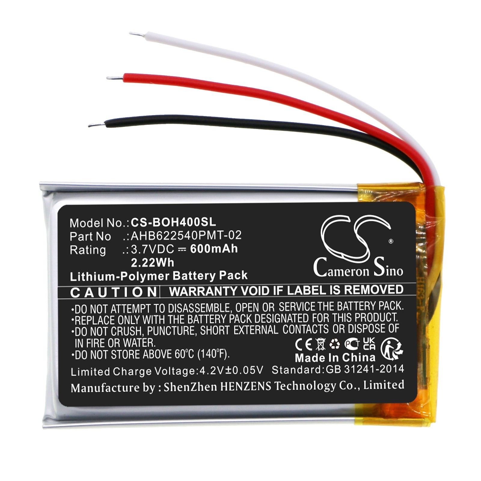 BATTERIE 3.7V Li-Pol 600mAh Type AHB622540PMT-02 For Bang & Olufsen BeoPlay H4