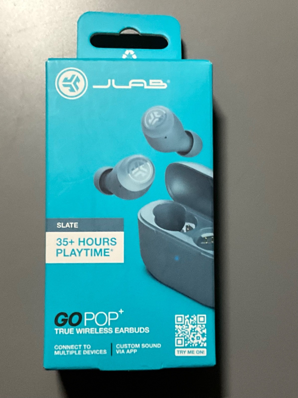 JLab Go POP+ True Wireless Bluetooth Earbuds Slate35+ Hours Playtime NEW, SEALED