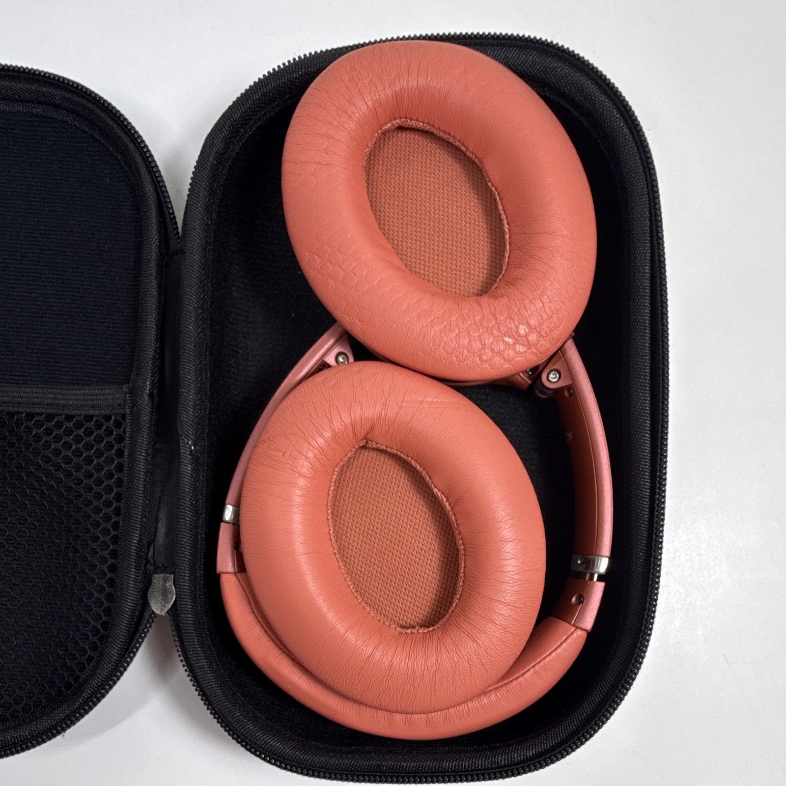 Srhythm NiceComfort 25 Wireless ANC Over-Ear Headphones Coral Orange w/ Case