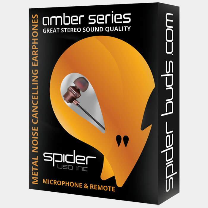 Spider USA Earbuds Amber Series Earphone MIC & Remote US Seller Brown SPEB105