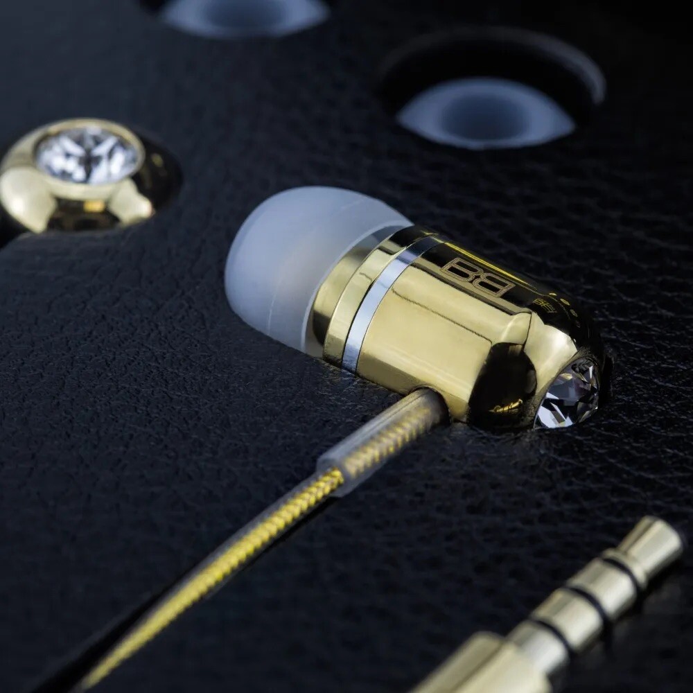 Limited edition BASSBUDS 24 Carat Gold Earphones with SWAROVSKI Crystals