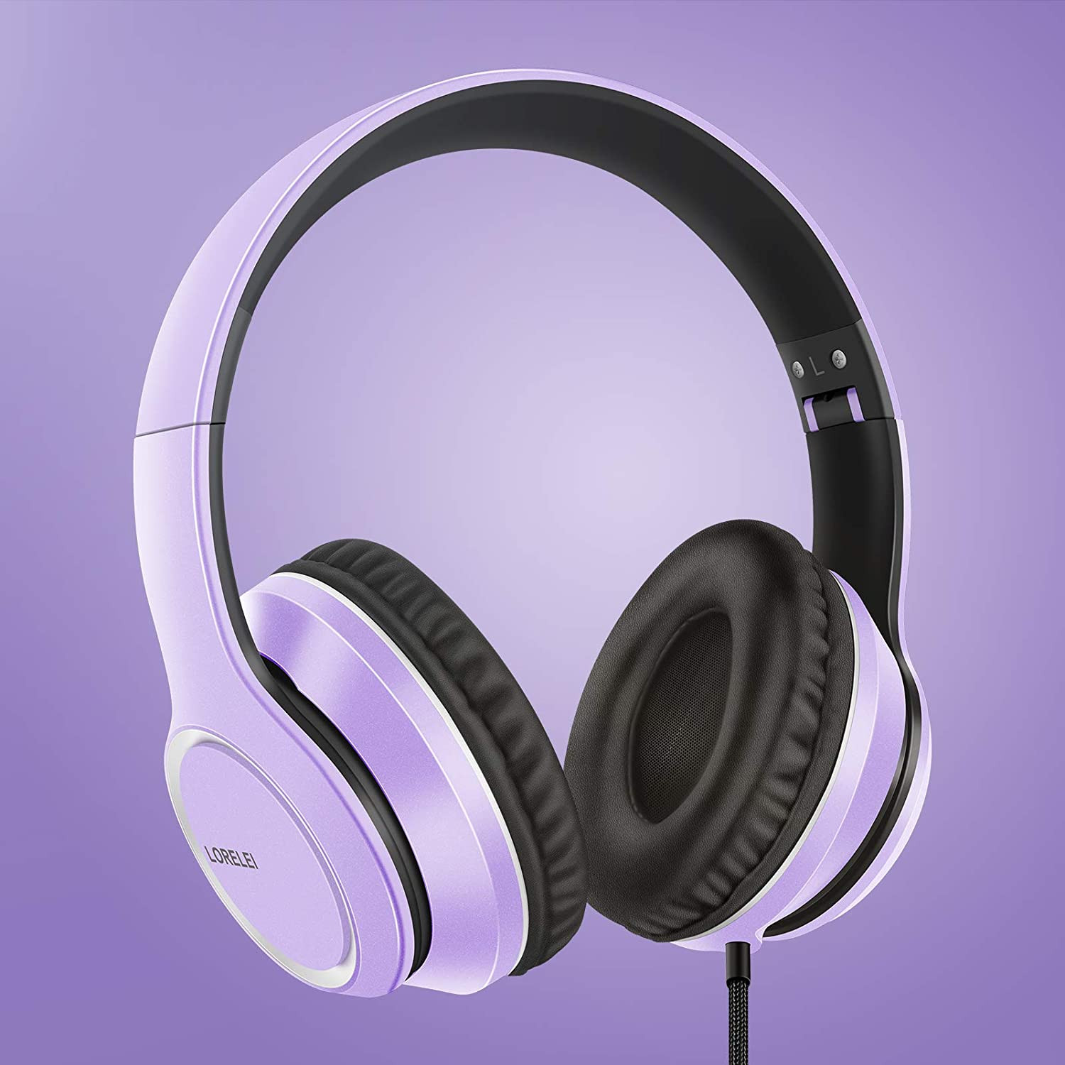 X8 Over-Ear Wired Headphones with Microphone with 1.45M-Tangle-Free Nylon Line&3