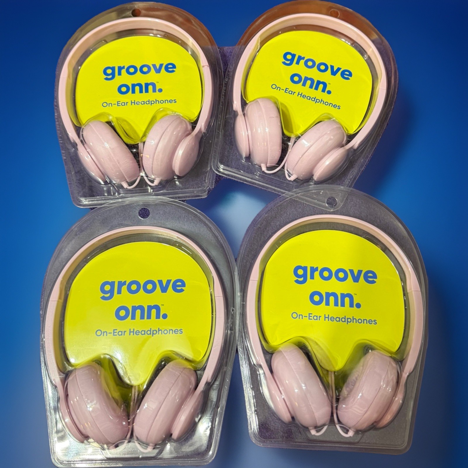 4~Groove Onn.~On-Ear Headphones~Pink~Wired~ Adjustable Headband~3.5mm AUX~NEW!!
