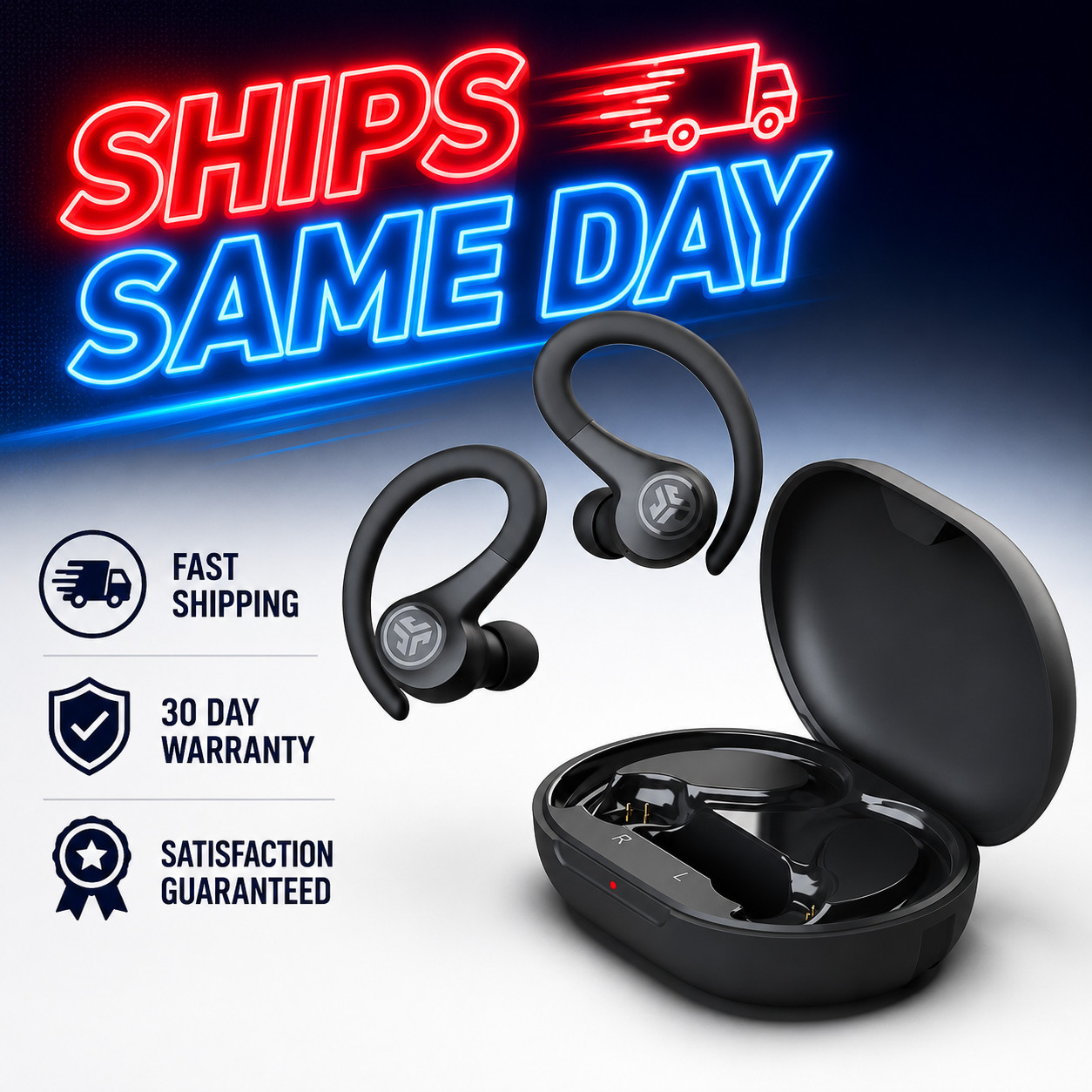 JLab GO Sport+ True Wireless Earbuds, Gym & Work Out Running Headphones, NEW