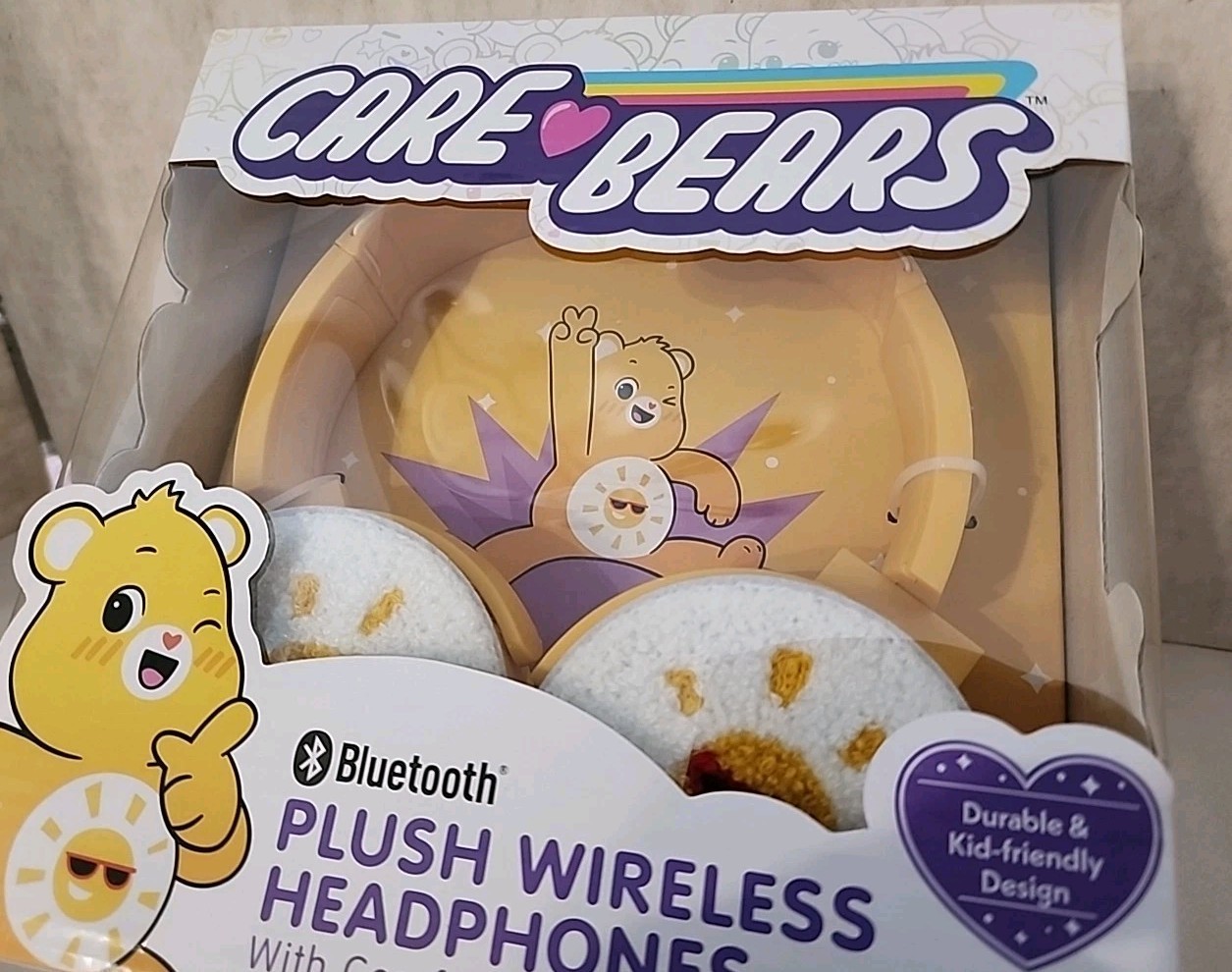 Care Bears Bluetooth Plush Wireless Headphones-Comfort Earcups Yellow/New in Box