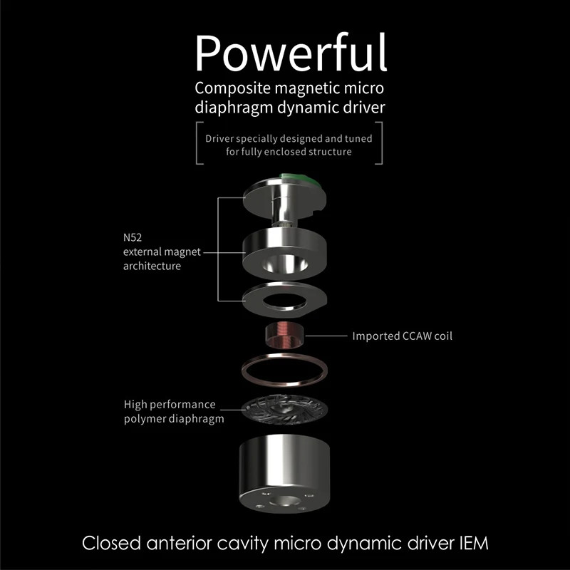 MOONDROP Quarks Wired Earphones 6mm Dynamic Driver IEMs In-Ear Headphones