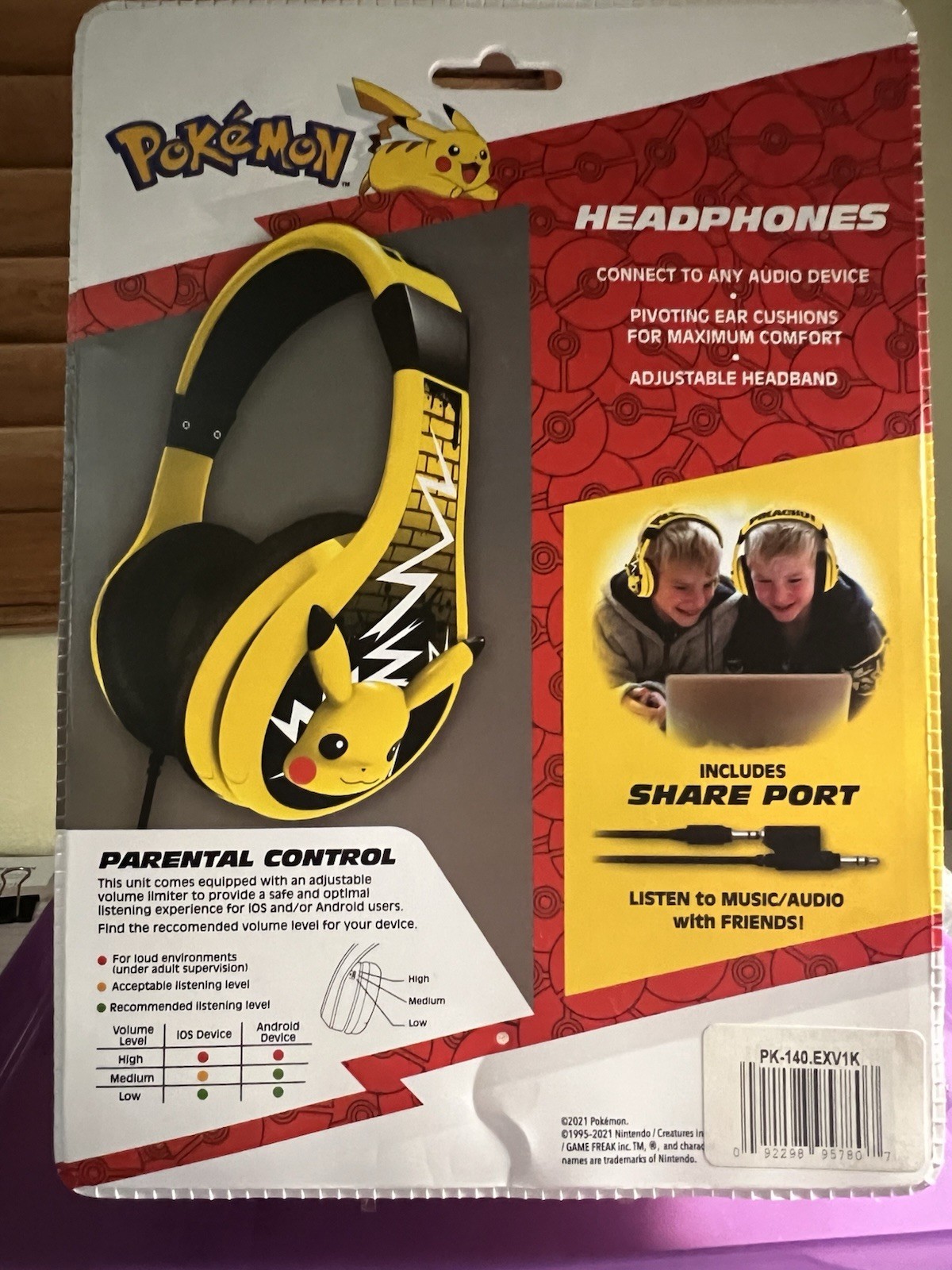E-Kids Pokémon Pikachu Headphones For Kids