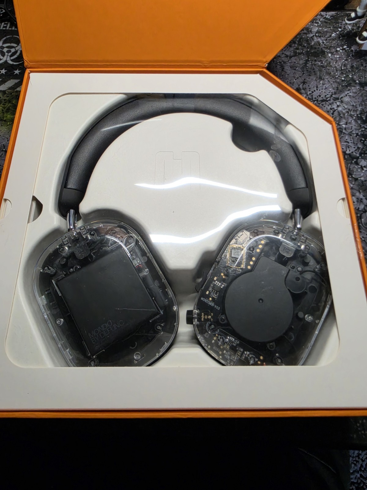 MONDO BY DEFUNC Over Ear Headphones Bluetooth Black / Transparent – New In Box