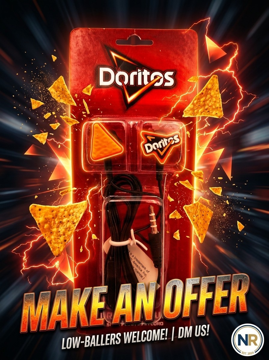 NEW Doritos Wired Earbuds 3.5mm Jack Chip Bag Logo Collectible Headphones