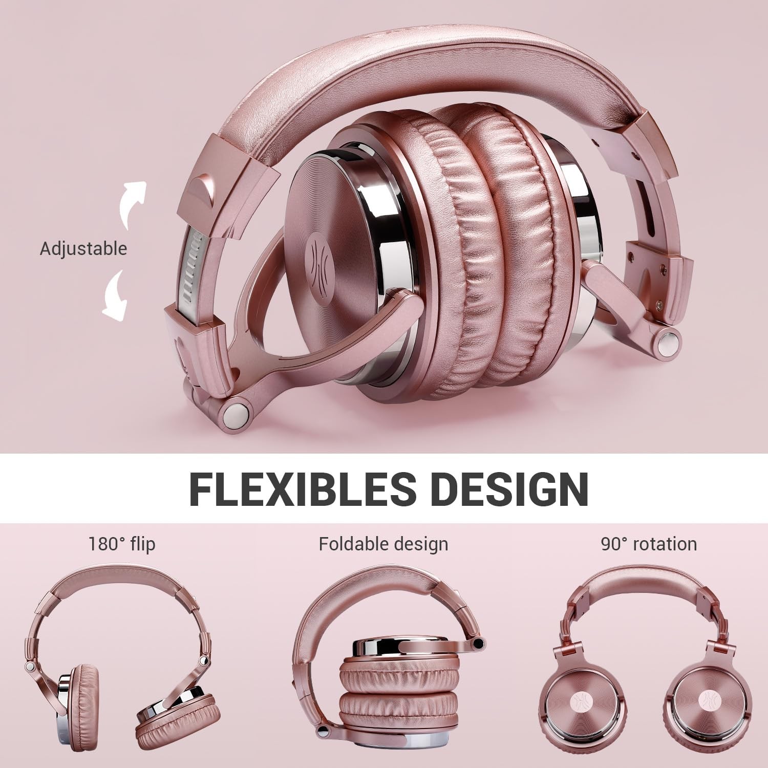 OneOdio Wired Over Ear Headphones Studio Monitor & Mixing DJ One Size, Pink