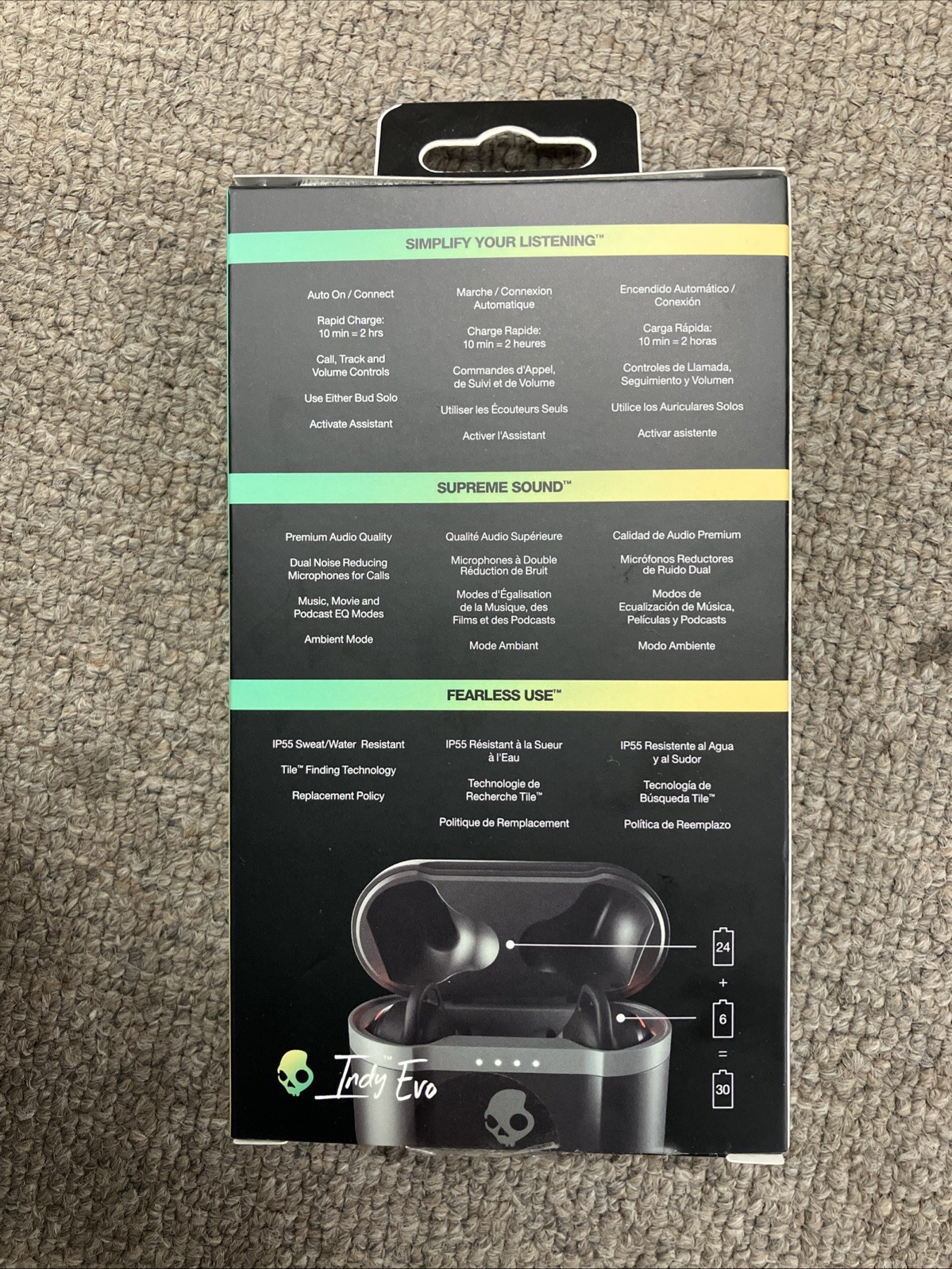 Skullcandy Indy Evo In-Ear Wireless Headphones – Black