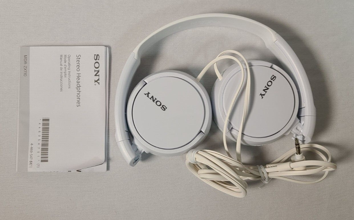 Sony MDR-ZX110 Ear-Pad (On the Ear) Headband Headphones – White