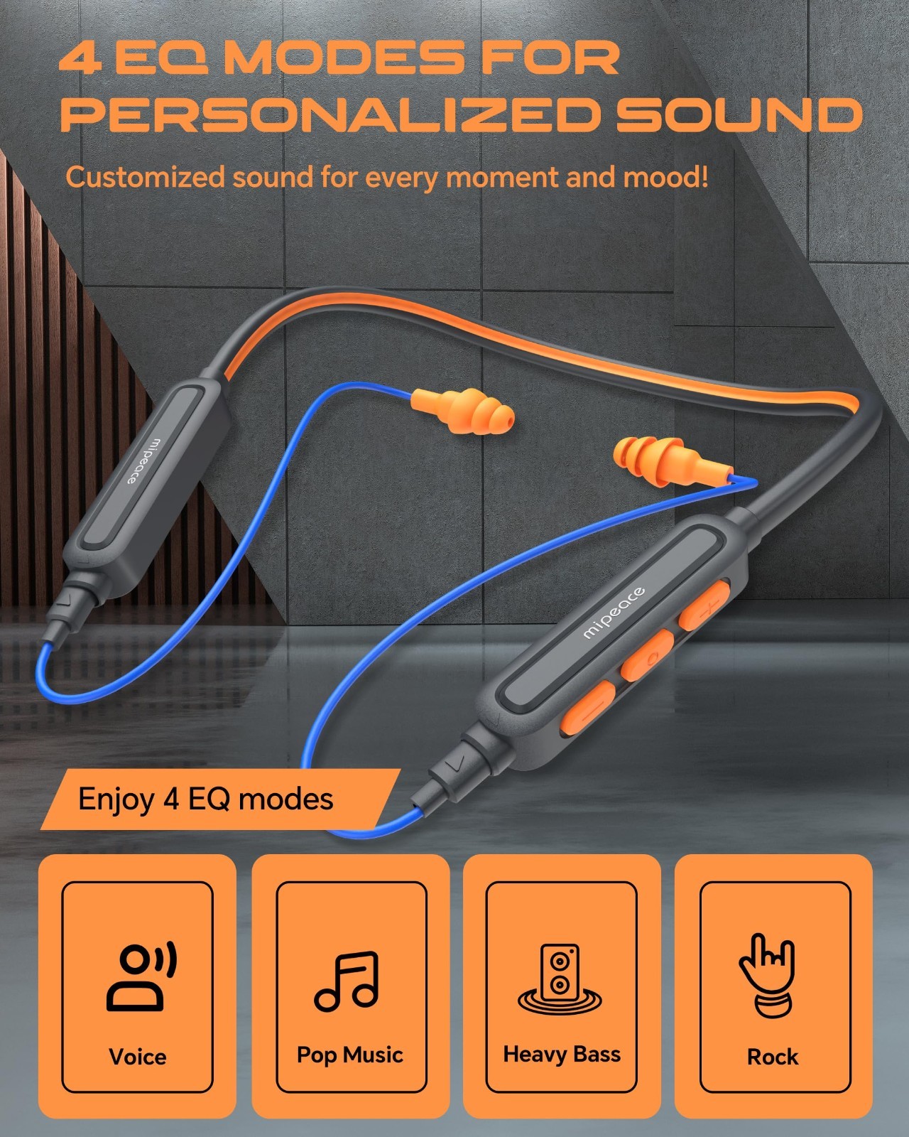 Bluetooth Neckband Work Headphones – OSHA Approved Noise Reduction Earbuds, 20+H