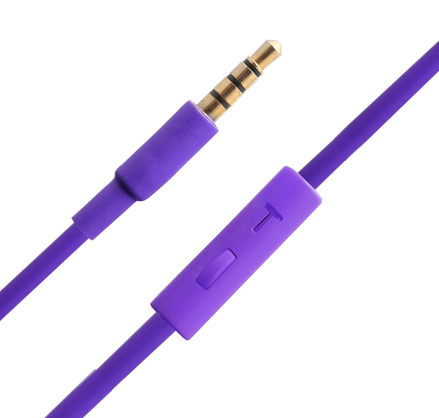 White/Purple Stereo Binaural Headphones 40mm On Ear, Over Head w/ In-Line Mic