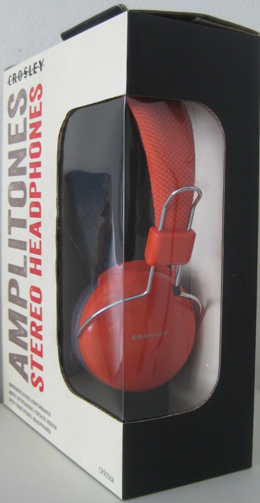 CROSLEY AMPLITONES STEREO HEADPHONES ORANGE NEW IN BOX RARE HBO VINYL PROMO